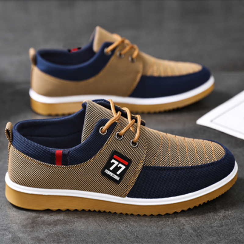 New Fashionable Trendy Men's S - Knit Fabric Lace Up Sneakers 评论和价格