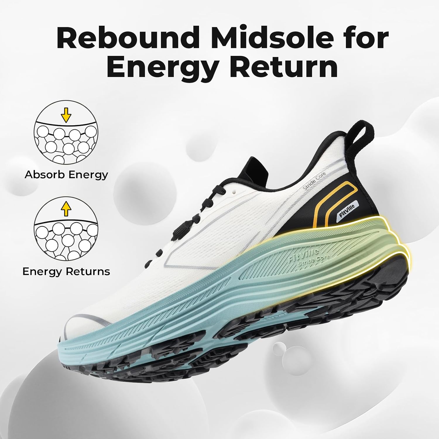 FitVille Men's Wide Fit Road R - Lightweight Road Running Shoes 评论和价格
