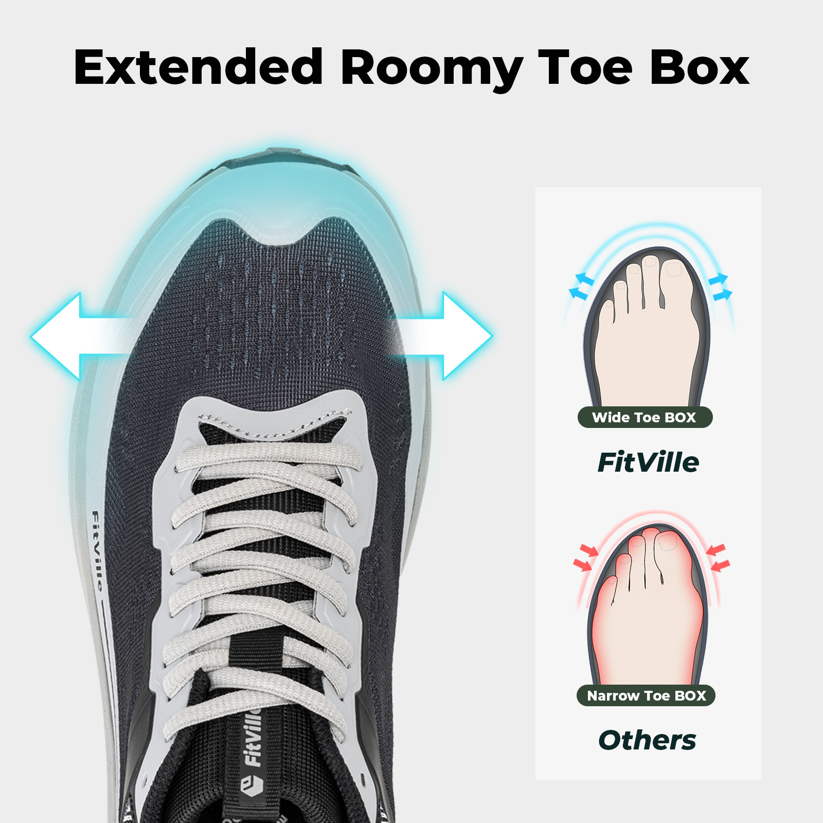 FitVille Wide Sports Shoes Wea - Anti Slip Trail Running Sneakers 评论和价格
