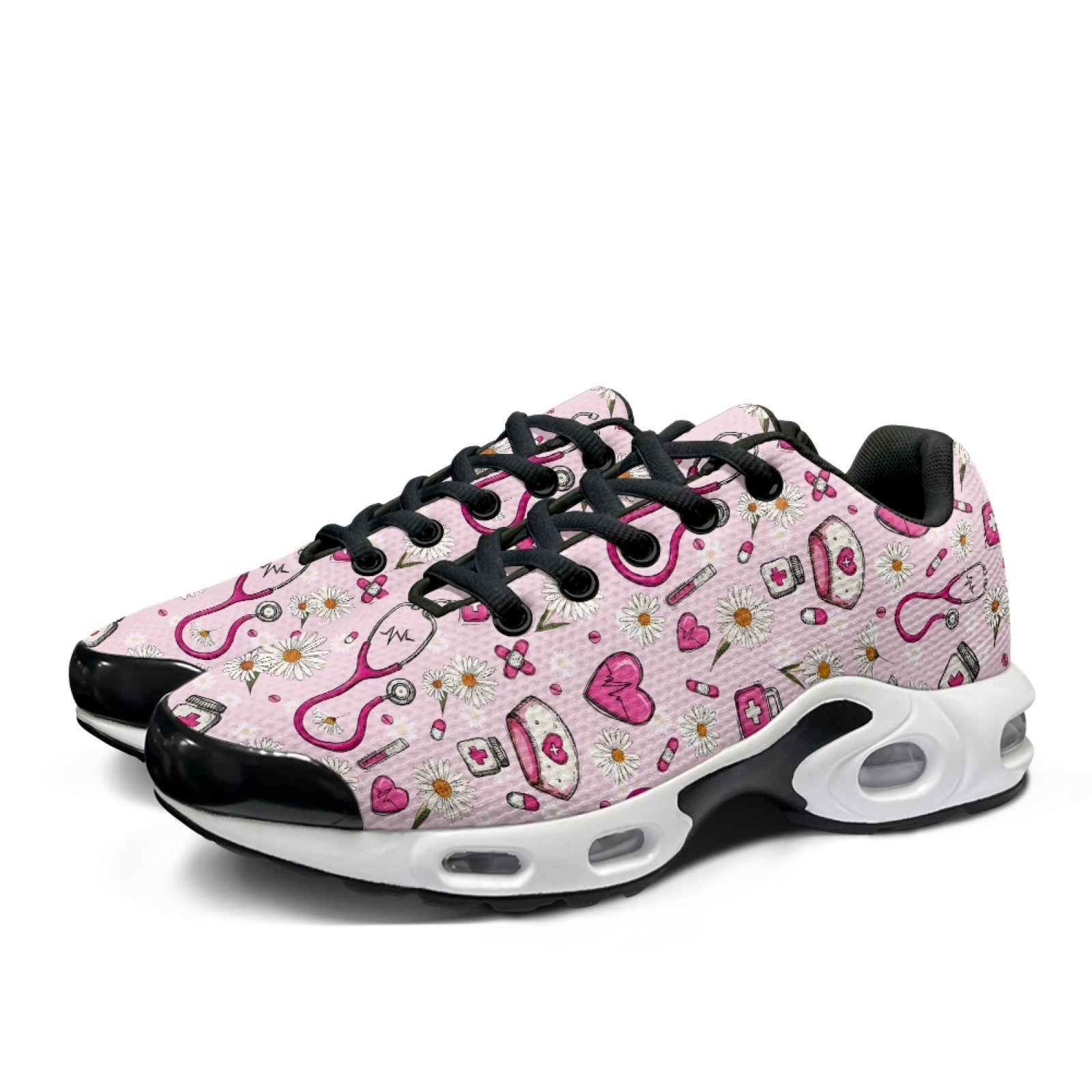 PENSTROLL Pink Daisy Hearts So - Air Cushion Jogger Shoes Men 评论和价格