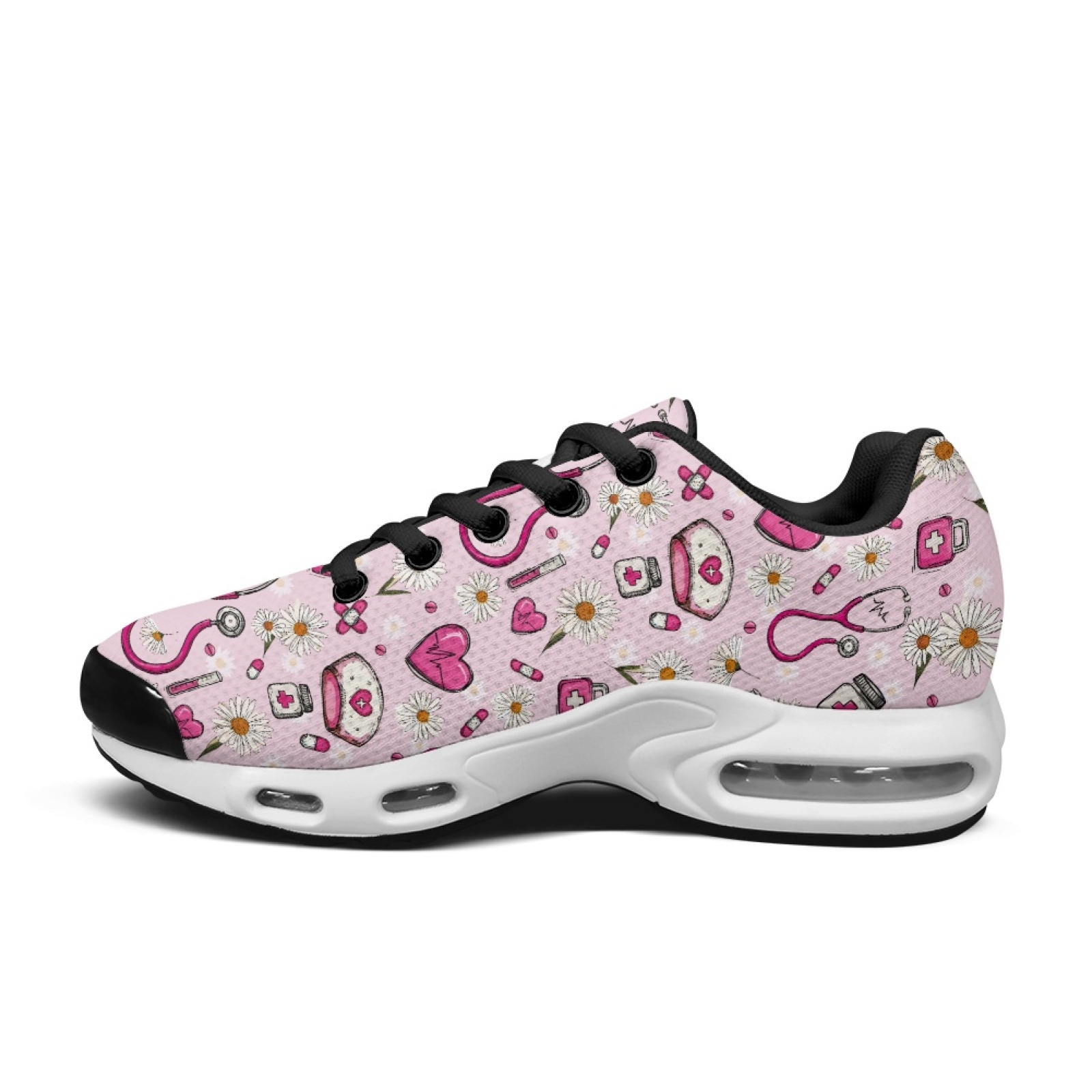 PENSTROLL Pink Daisy Hearts So - Air Cushion Jogger Shoes Men 评论和价格