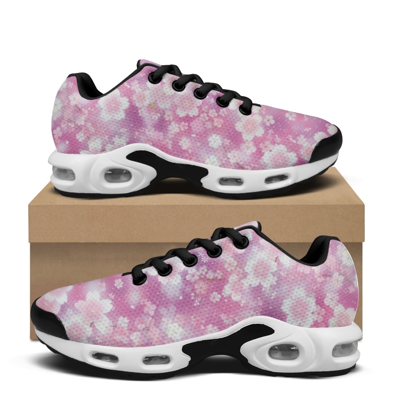 PENSTROLL Pink Floral Pattern  - Air Cushion Jogger Shoes Men 评论和价格